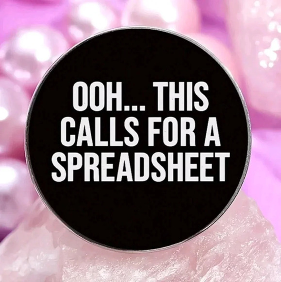 Funny oh this calls for a spreadsheet black enamel brooch pin accessories - Picture 2 of 8